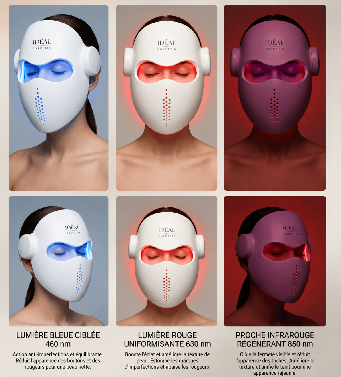 Masque LED Visage 3D AuraSkin — packaging et présentation du produit